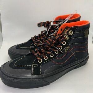Vans X Spitfire Wheels Skate Sk8-Hi Reissue Black Orange Mens 6.5/ 8W NWOB